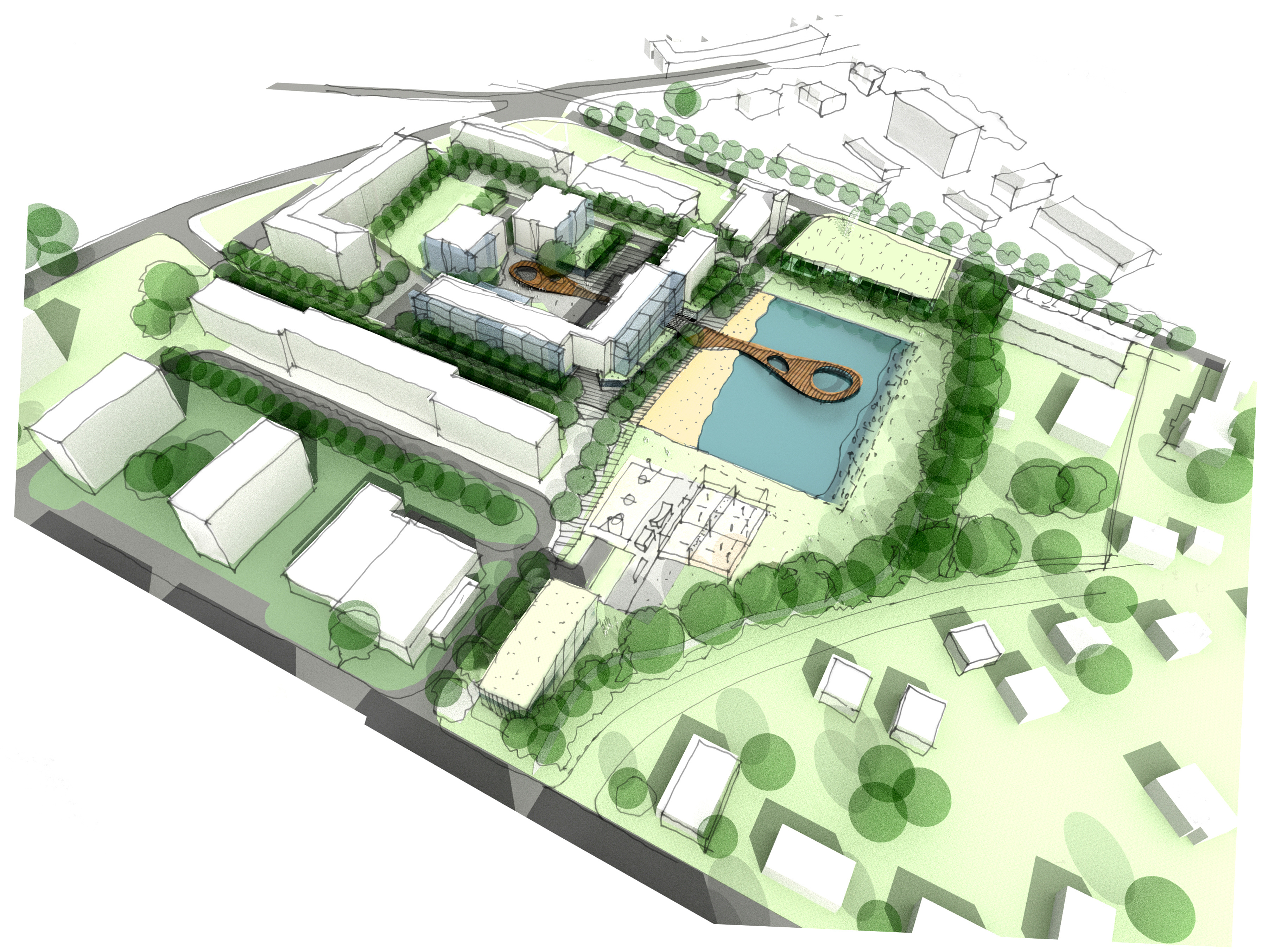 Part of the city design sketch